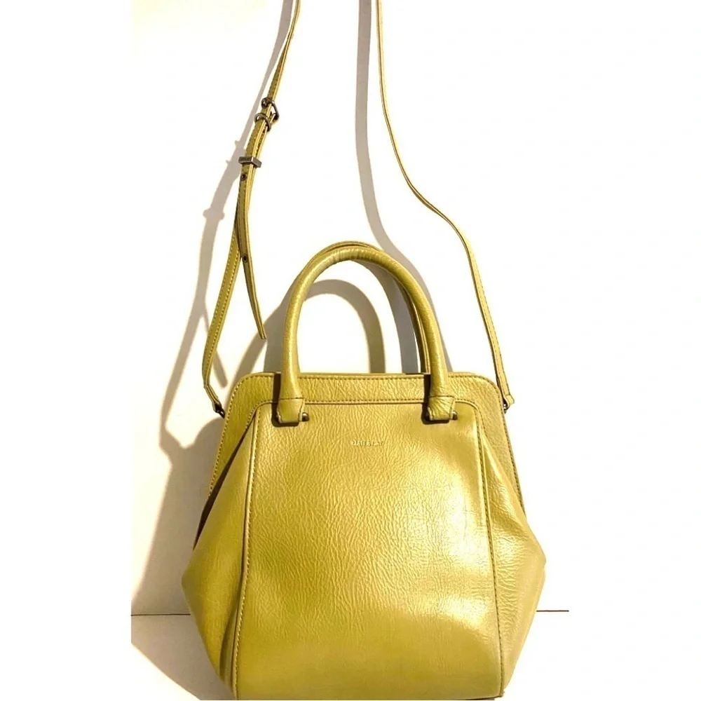 Matt & Nat Elegant green poly vinyl  satchel Handbag